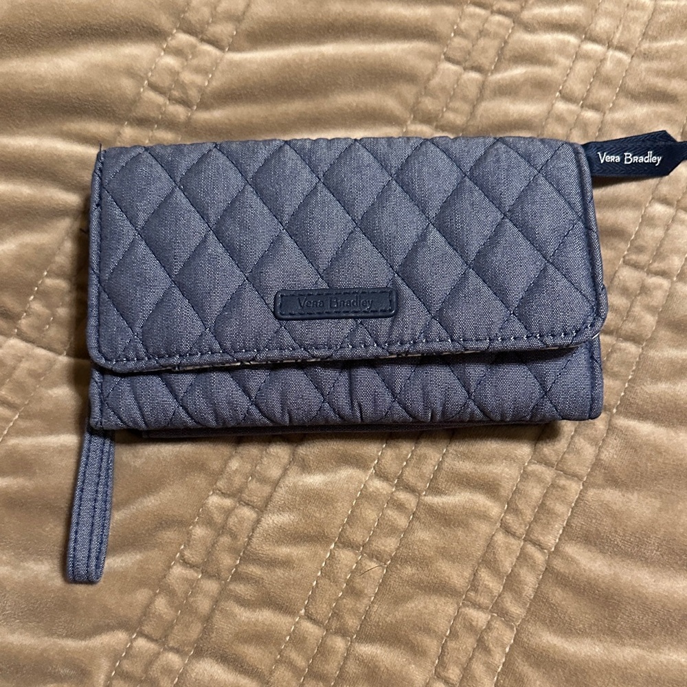 Vera Bradley Quilted Wallet in Slate Blue